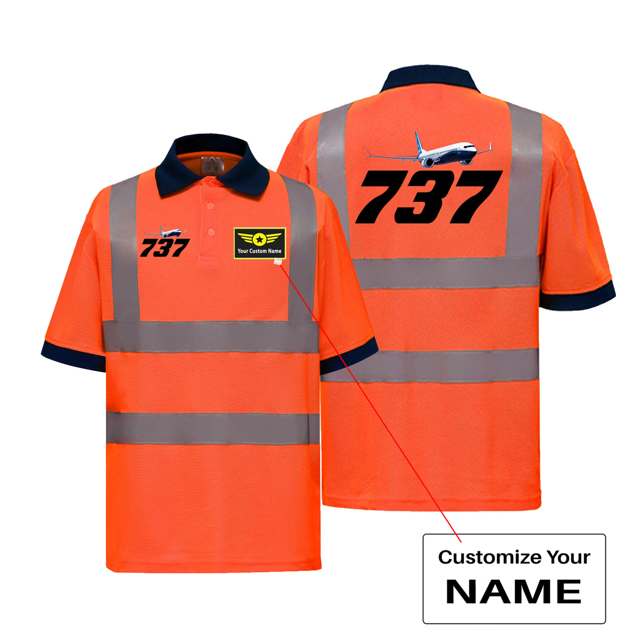 Super Boeing 737-800 Designed Reflective Polo T-Shirts