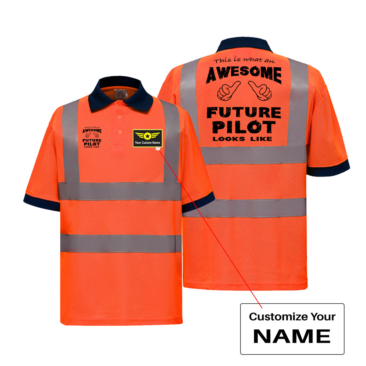 Future Pilot Designed Reflective Polo T-Shirts