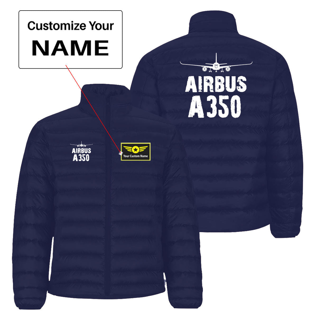 Airbus A350 & Plane Designed Padded Jackets