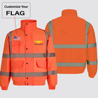 Thumbnail for Custom Flag & Name with (Badge 4) Designed Reflective Winter Jackets