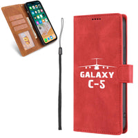 Thumbnail for Galaxy C-5 & Plane Designed Leather Samsung S & Note Cases