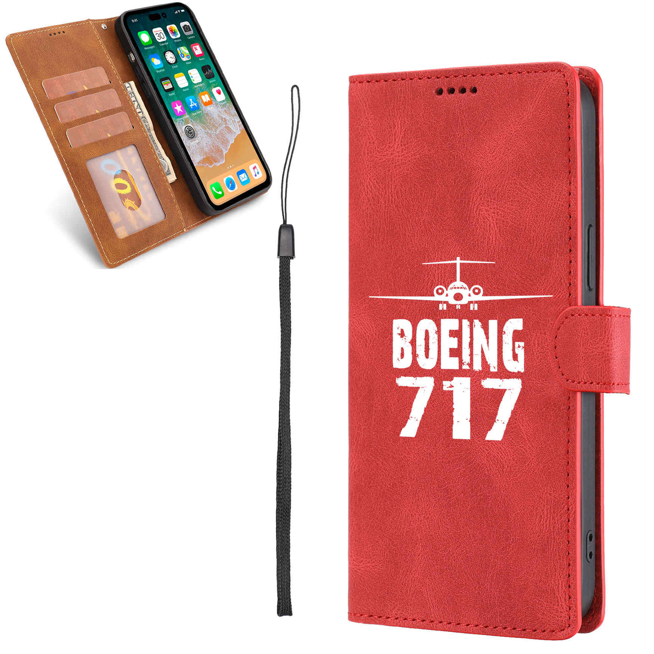 Boeing 717 & Plane Designed Leather Samsung S & Note Cases