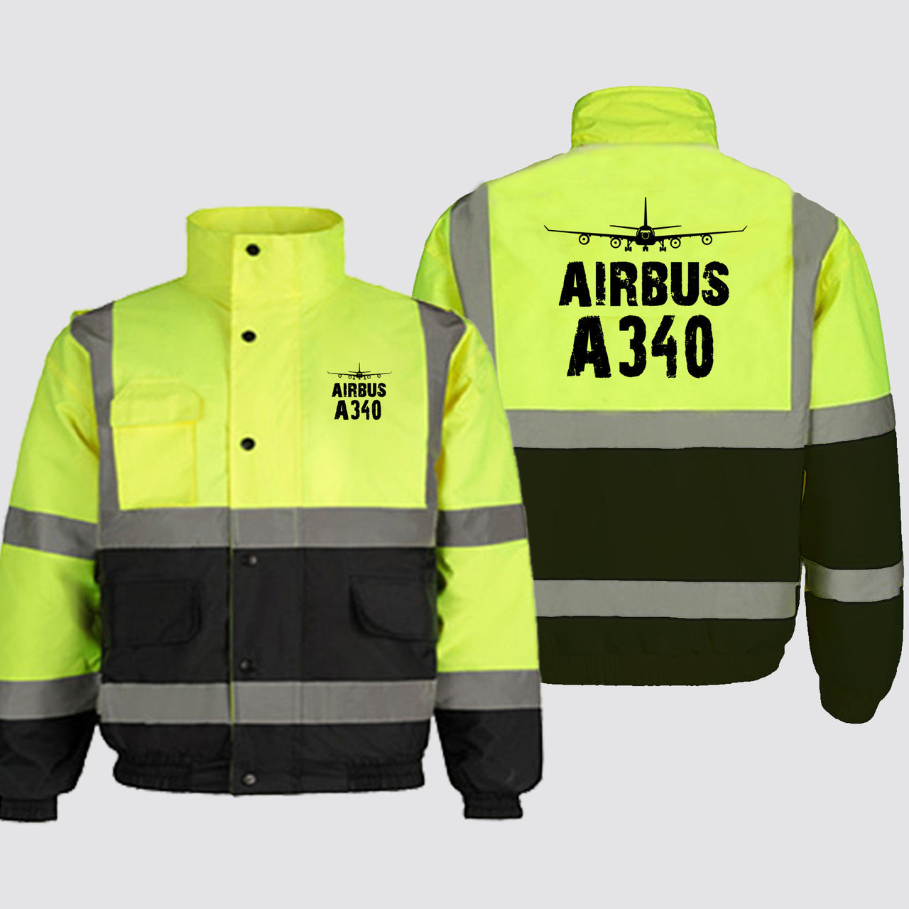 Airbus A340 & Plane Designed Reflective Winter Jackets