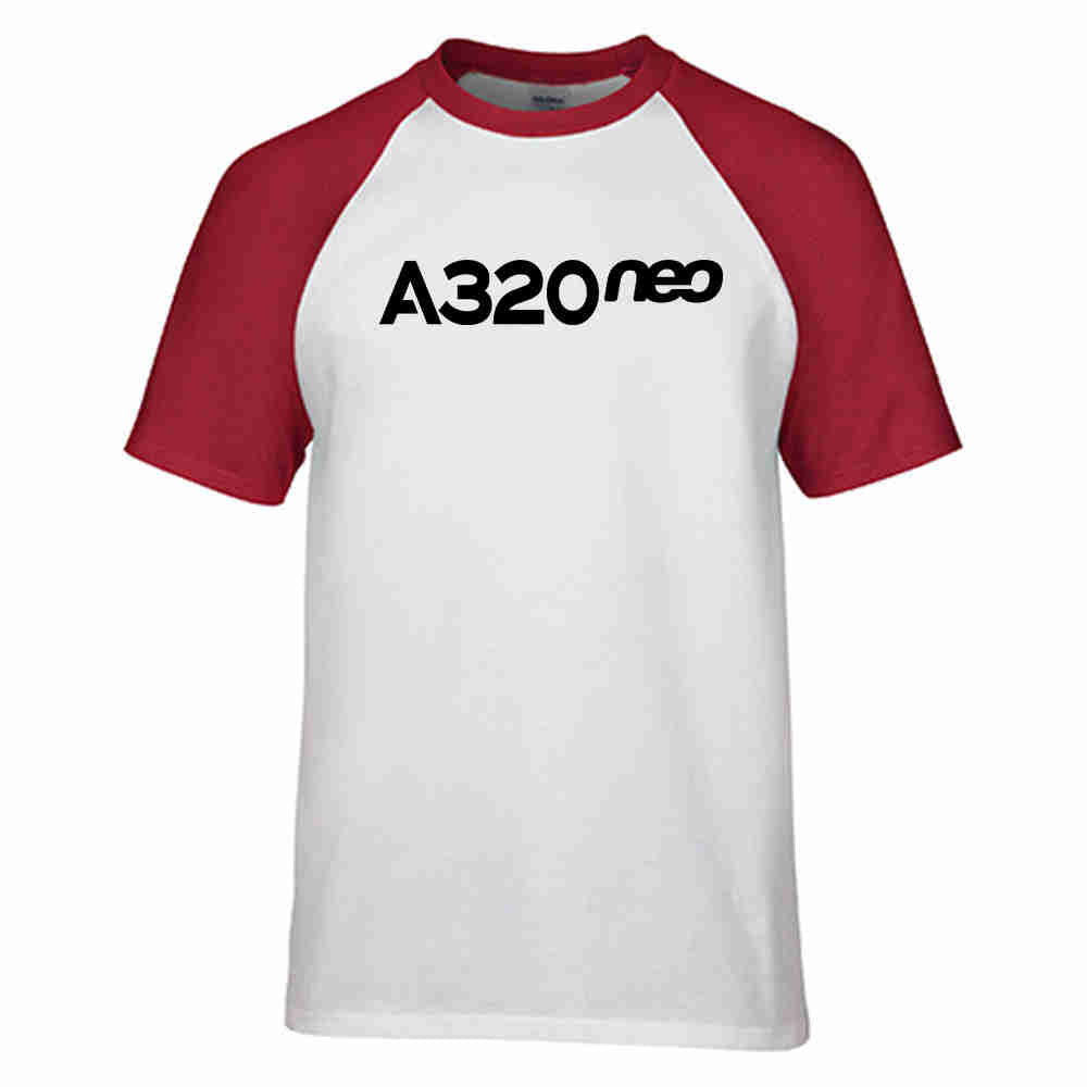 A320neo & Text Designed Raglan T-Shirts
