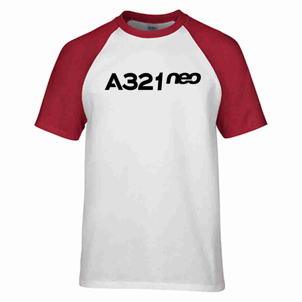 A321neo & Text Designed Raglan T-Shirts