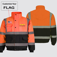 Thumbnail for Custom Flag & Name with (Badge 2) Designed Reflective Winter Jackets