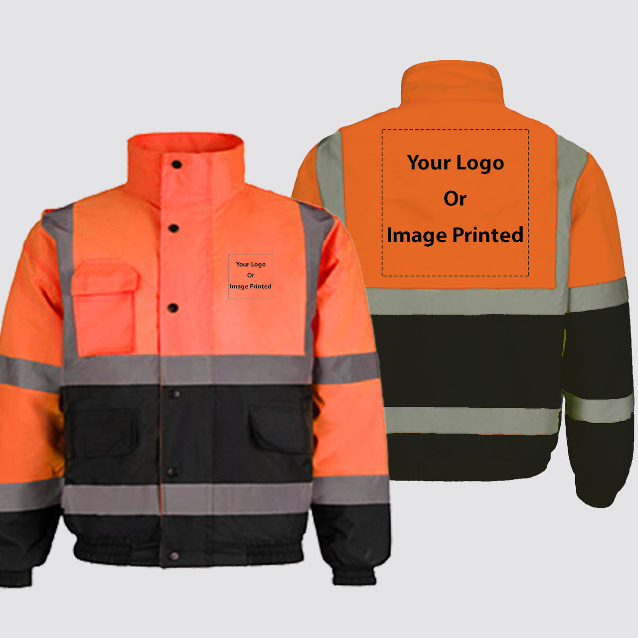 Double Side Your Custom Logos Designed Reflective Winter Jackets