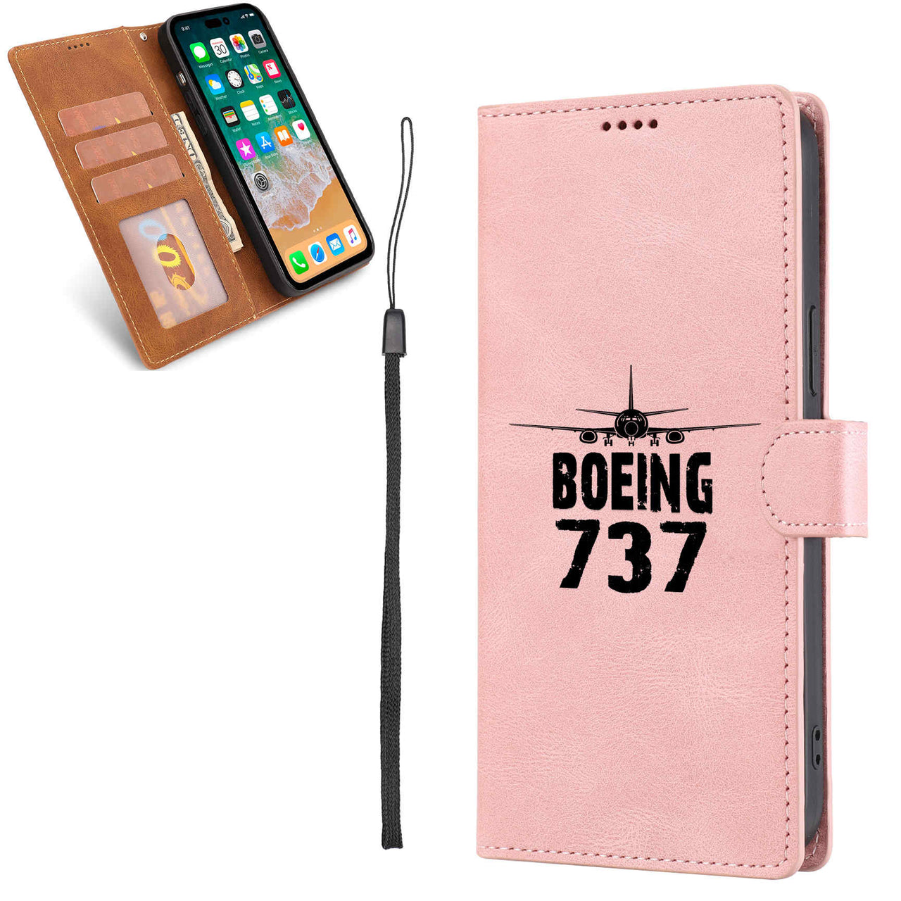 Boeing 737 & Plane Designed Leather Samsung S & Note Cases