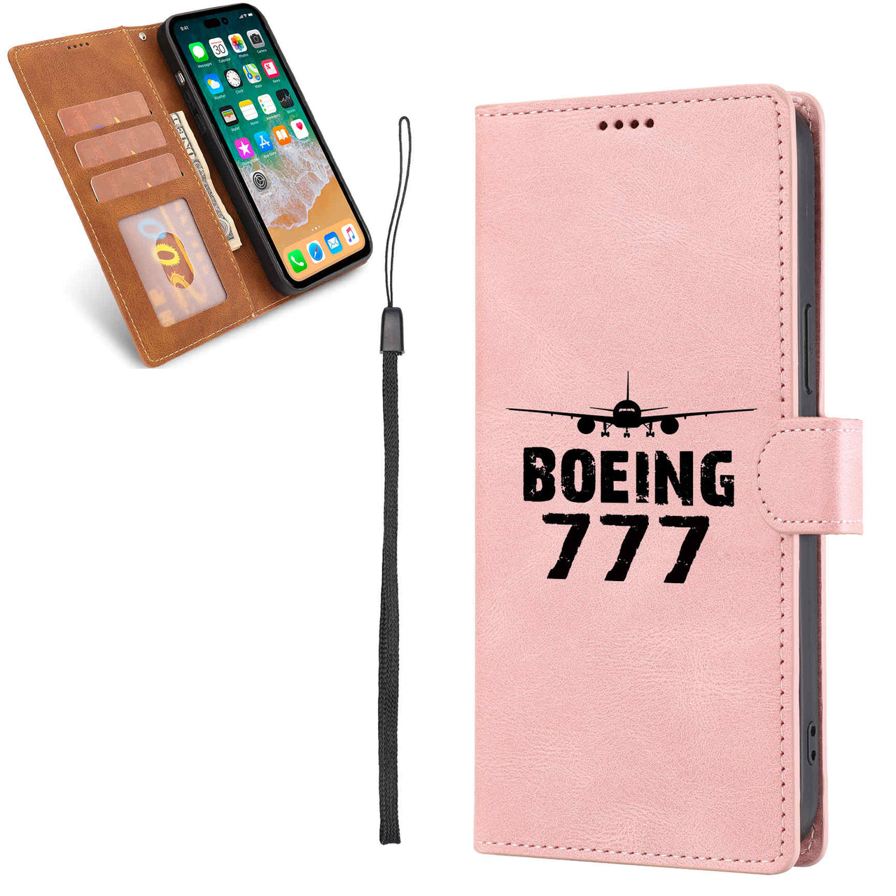 Boeing 777 & Plane Designed Leather Samsung S & Note Cases