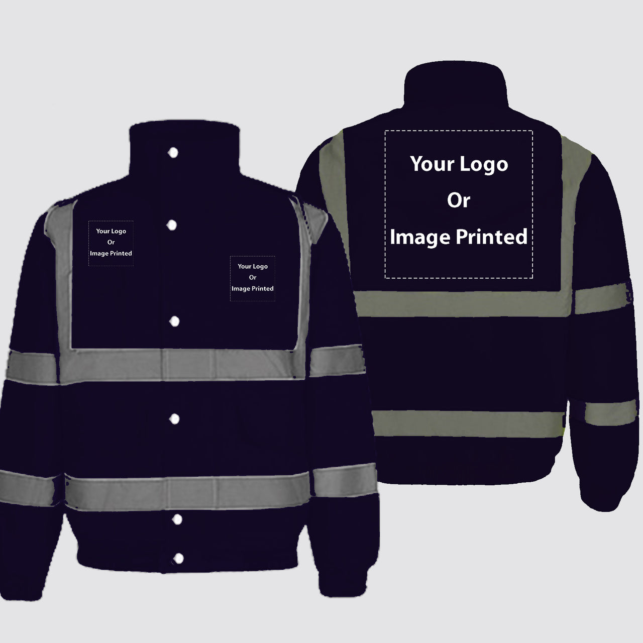 CUSTOM (THREE) Logos Designed Reflective Winter Jackets
