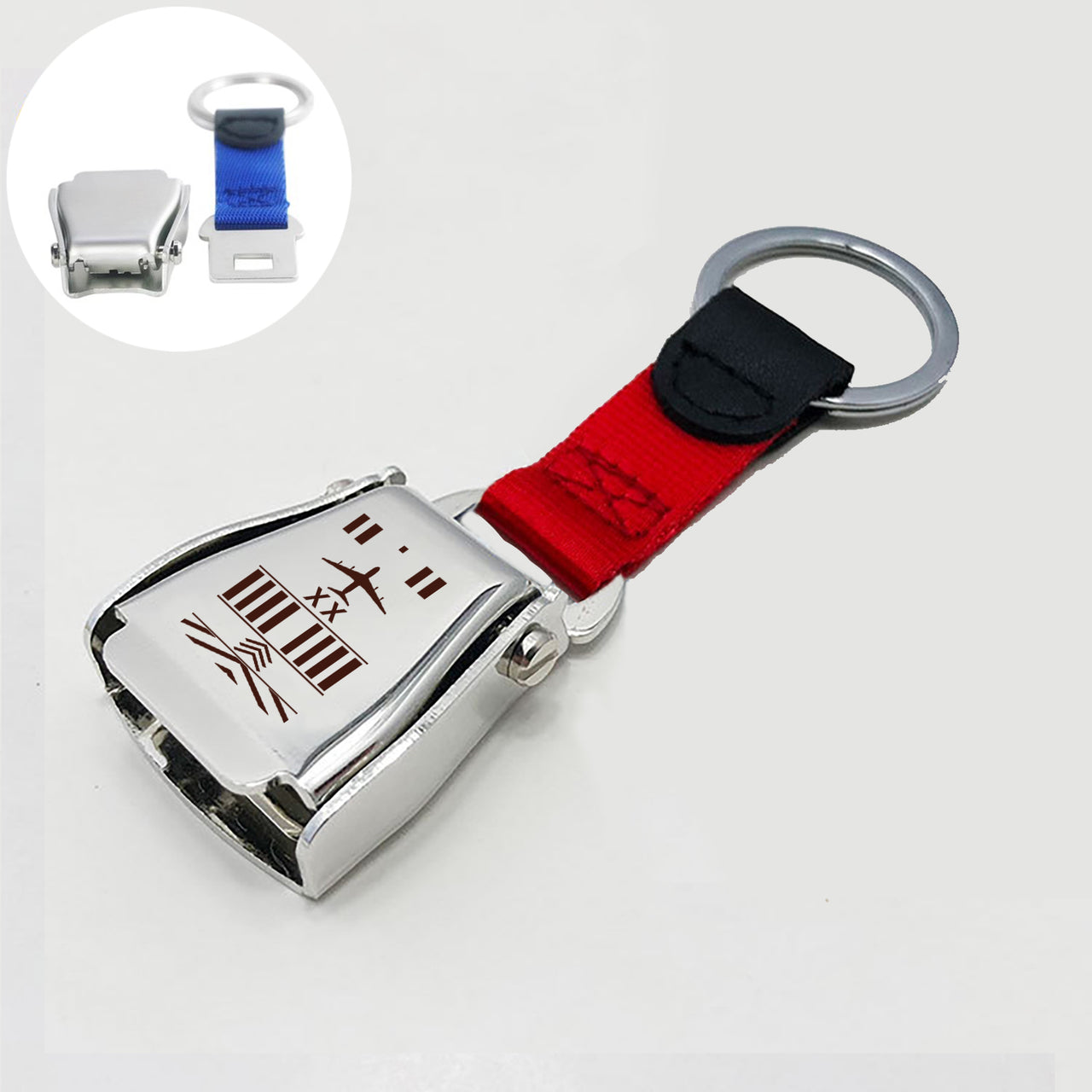 Products Runway (Customizable) Designed Airplane Seat Belt Key Chains