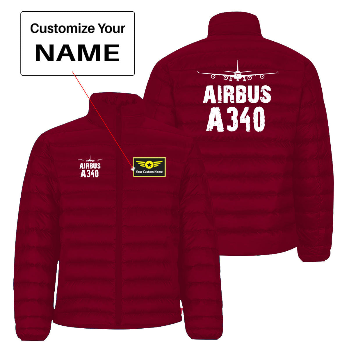 Airbus A340 & Plane Designed Padded Jackets
