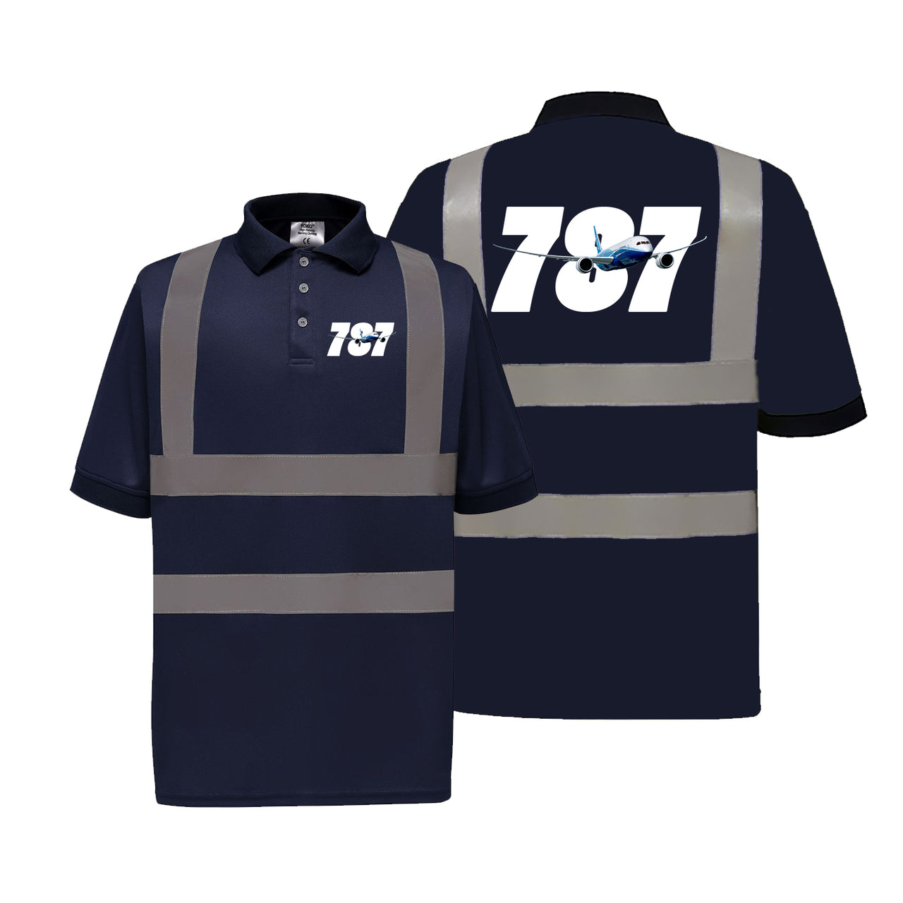 Super Boeing 787 Designed Reflective Polo T-Shirts