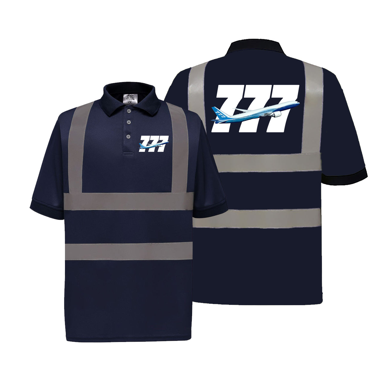 Super Boeing 777 Designed Reflective Polo T-Shirts