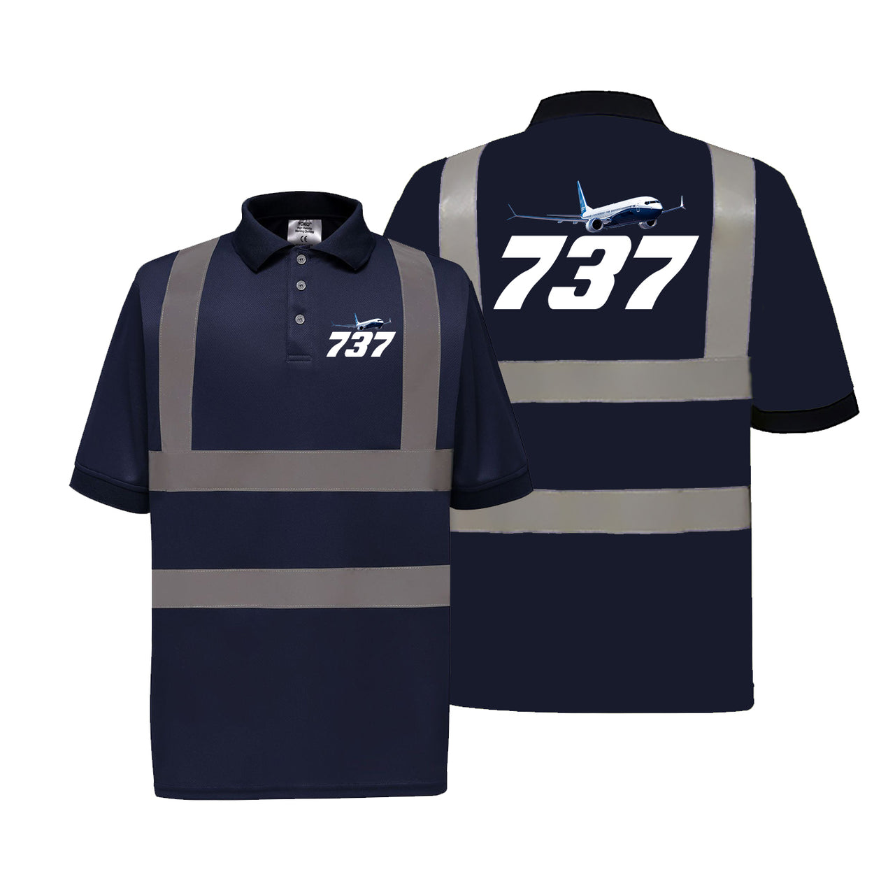 Super Boeing 737-800 Designed Reflective Polo T-Shirts