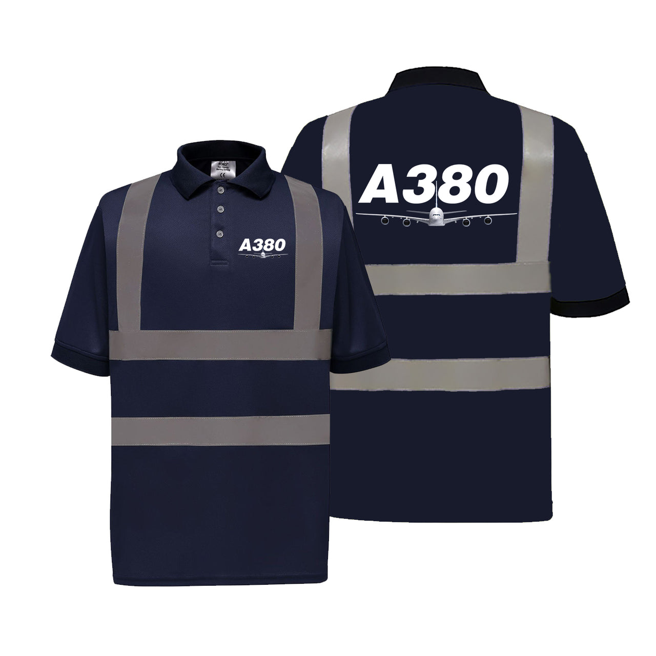 Super Airbus A380 Designed Reflective Polo T-Shirts