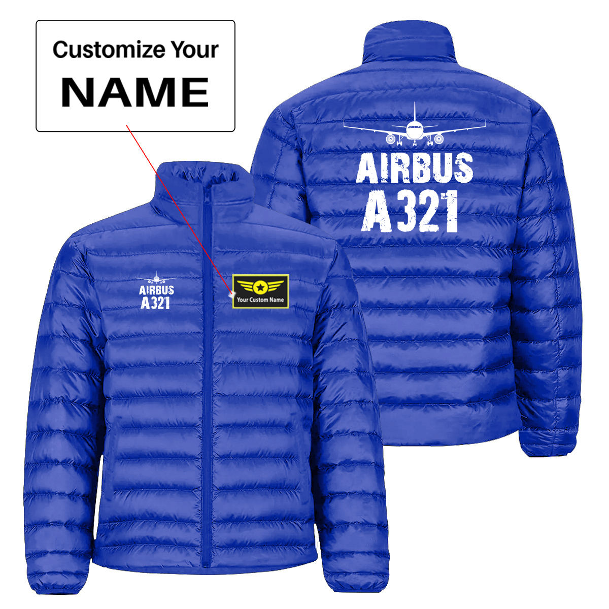 Airbus A321 & Plane Designed Padded Jackets