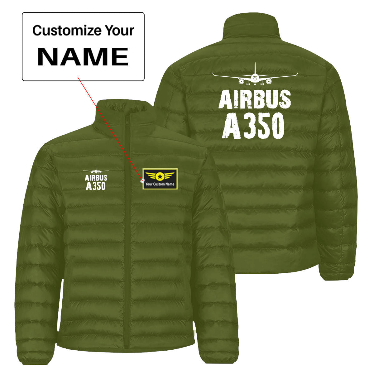 Airbus A350 & Plane Designed Padded Jackets