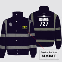 Thumbnail for Boeing 727 & Plane Designed Reflective Winter Jackets