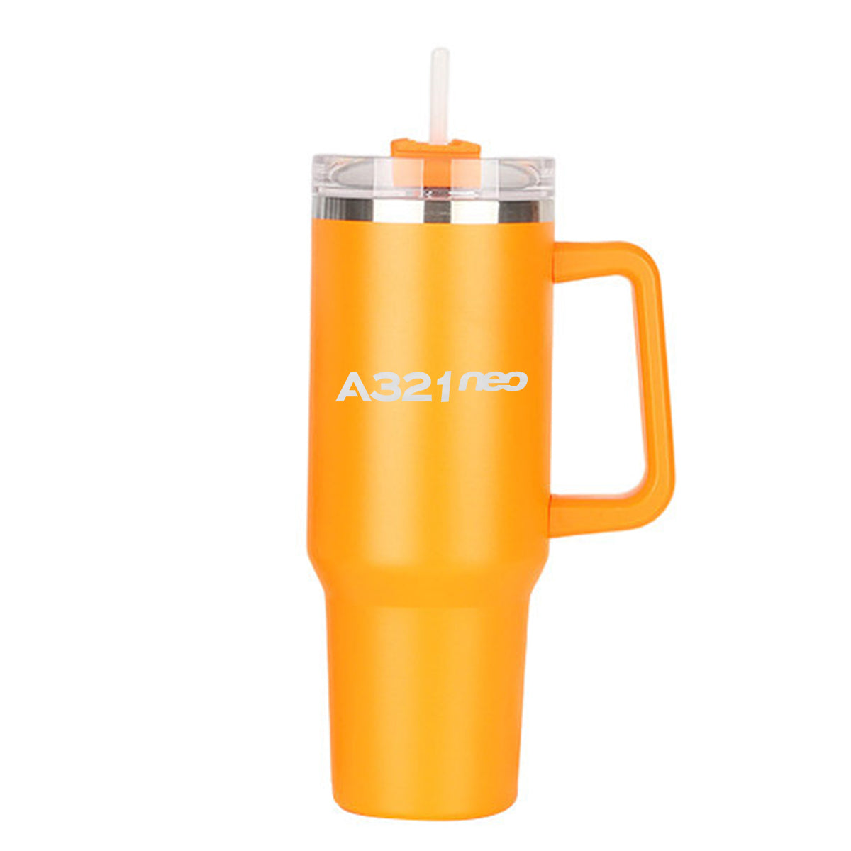 A321neo & Text Designed 40oz Stainless Steel Car Mug With Holder