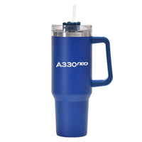 Thumbnail for A330neo & Text Designed 40oz Stainless Steel Car Mug With Holder