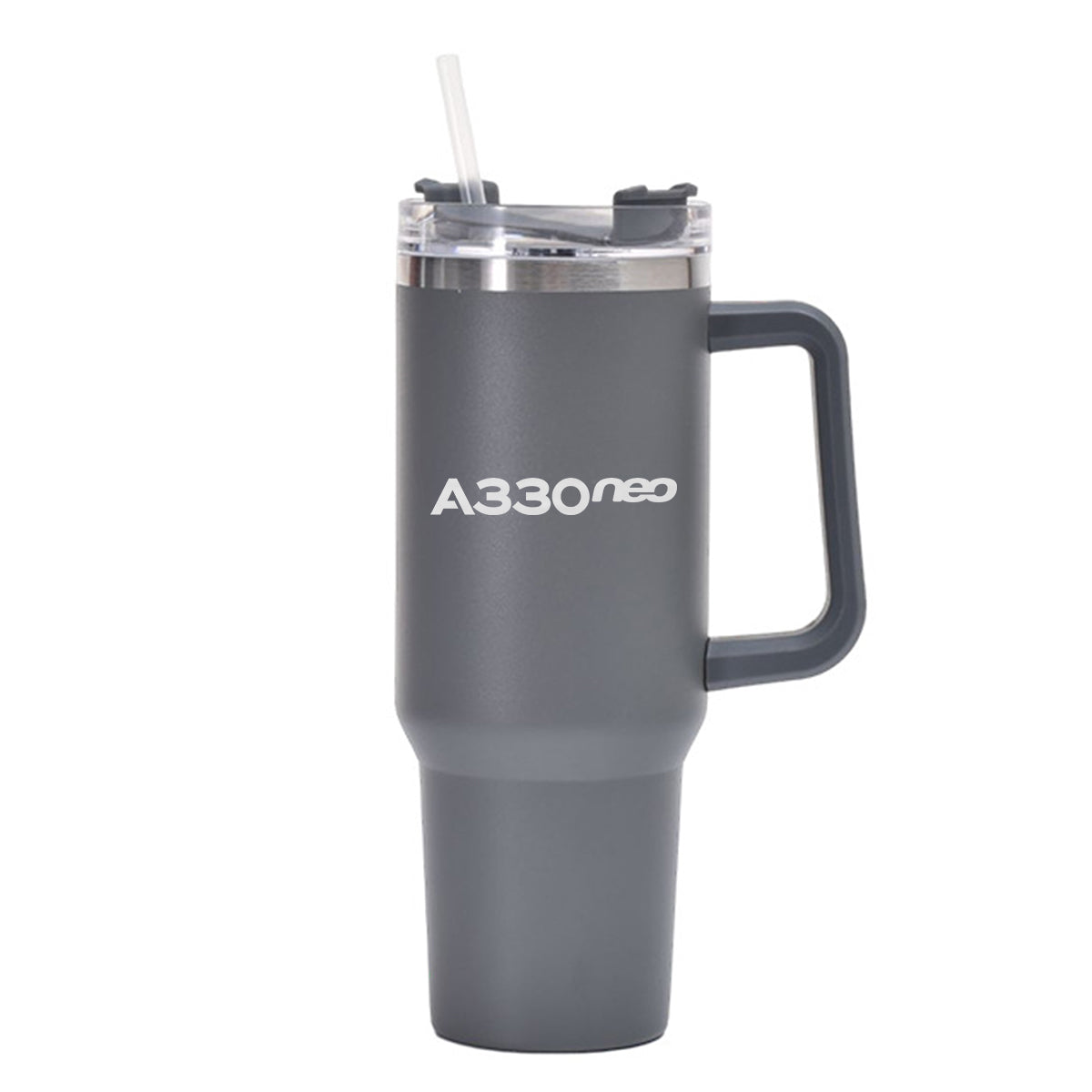 A330neo & Text Designed 40oz Stainless Steel Car Mug With Holder