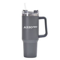 Thumbnail for A330neo & Text Designed 40oz Stainless Steel Car Mug With Holder