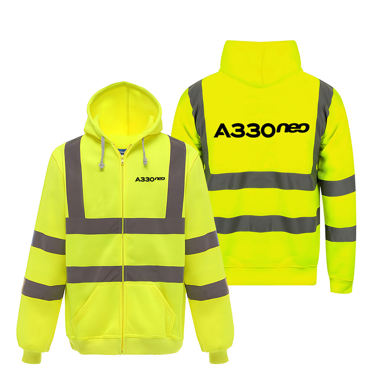 A330neo & Text Designed Reflective Zipped Hoodies