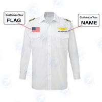 Thumbnail for Custom Flag & Name with EPAULETTES (Special US Air Force) Designed Long Sleeve Pilot Shirts