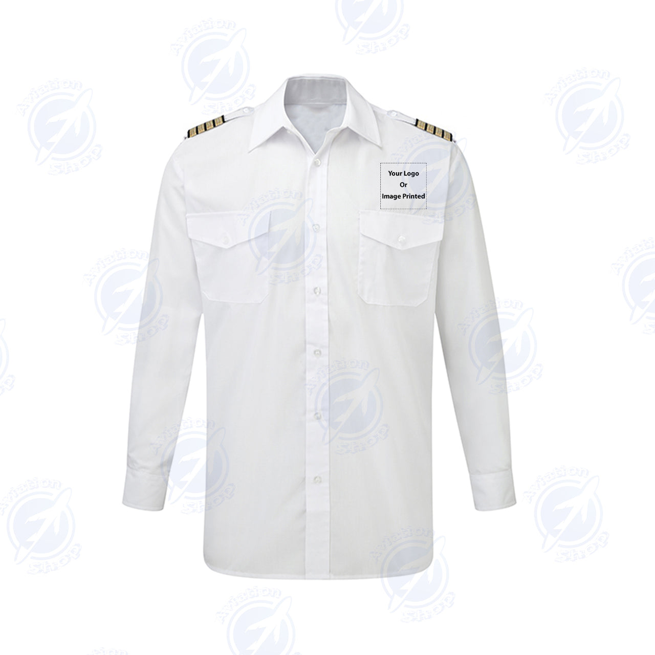 Custom Design Image Logo Designed Long Sleeve Pilot Shirts
