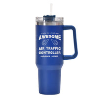 Thumbnail for Air Traffic Controller Designed 40oz Stainless Steel Car Mug With Holder