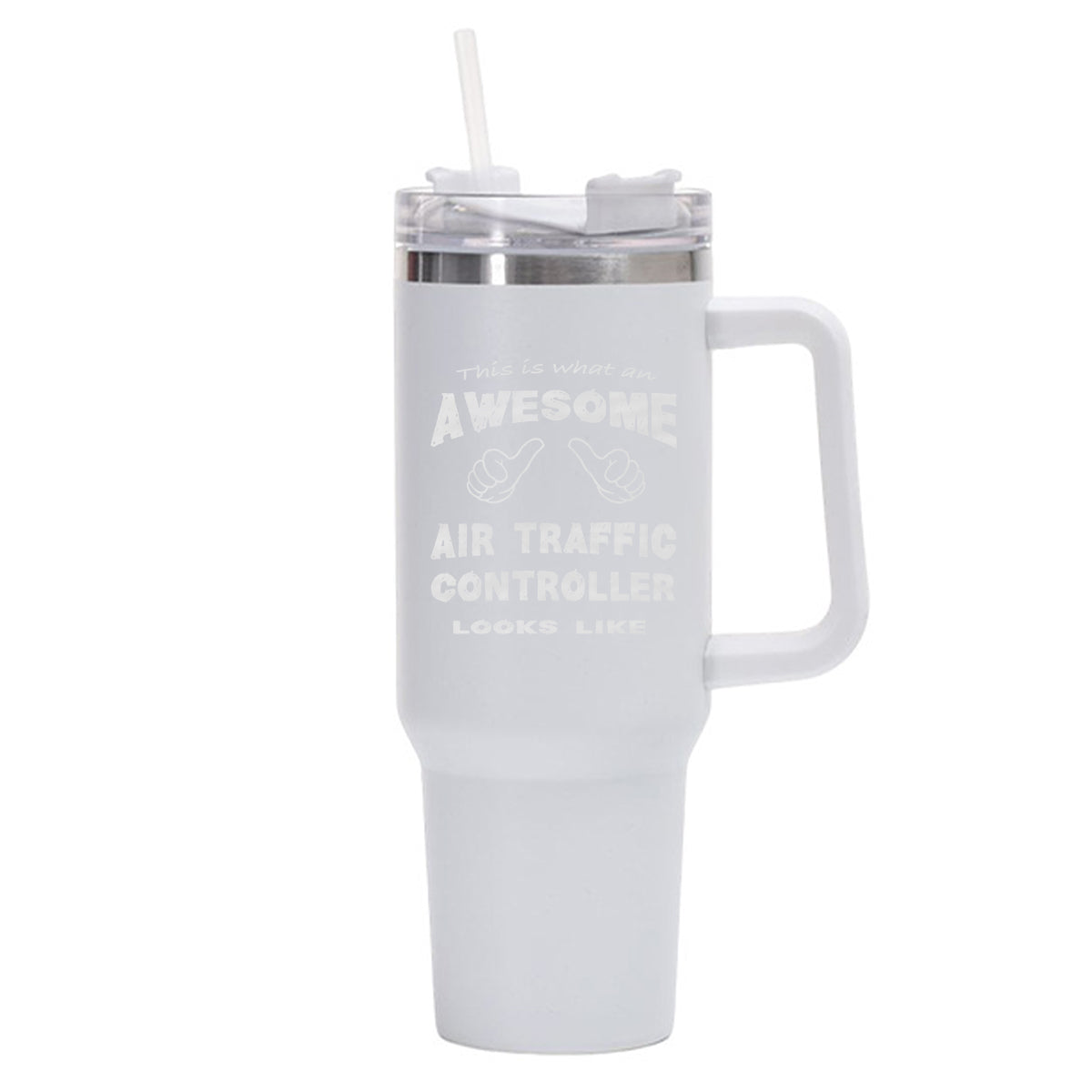 Air Traffic Controller Designed 40oz Stainless Steel Car Mug With Holder