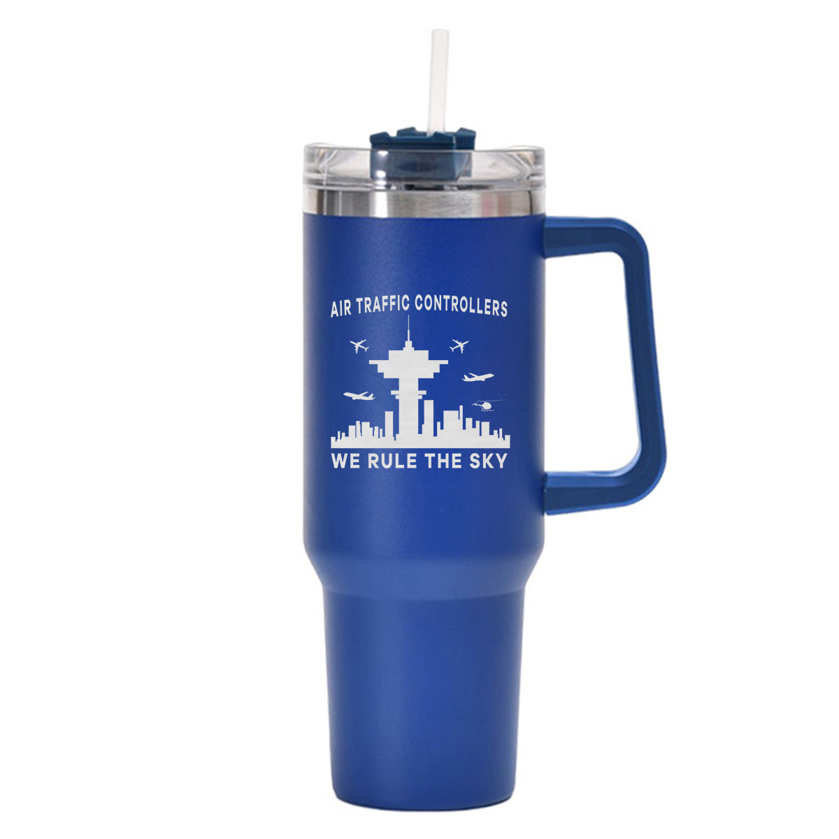 Air Traffic Controllers - We Rule The Sky Designed 40oz Stainless Steel Car Mug With Holder