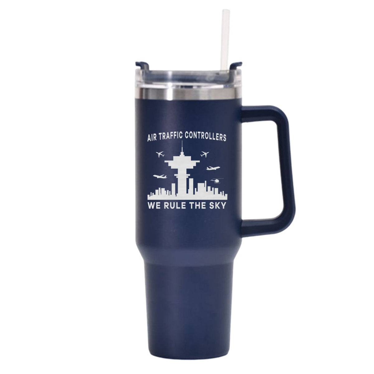 Air Traffic Controllers - We Rule The Sky Designed 40oz Stainless Steel Car Mug With Holder