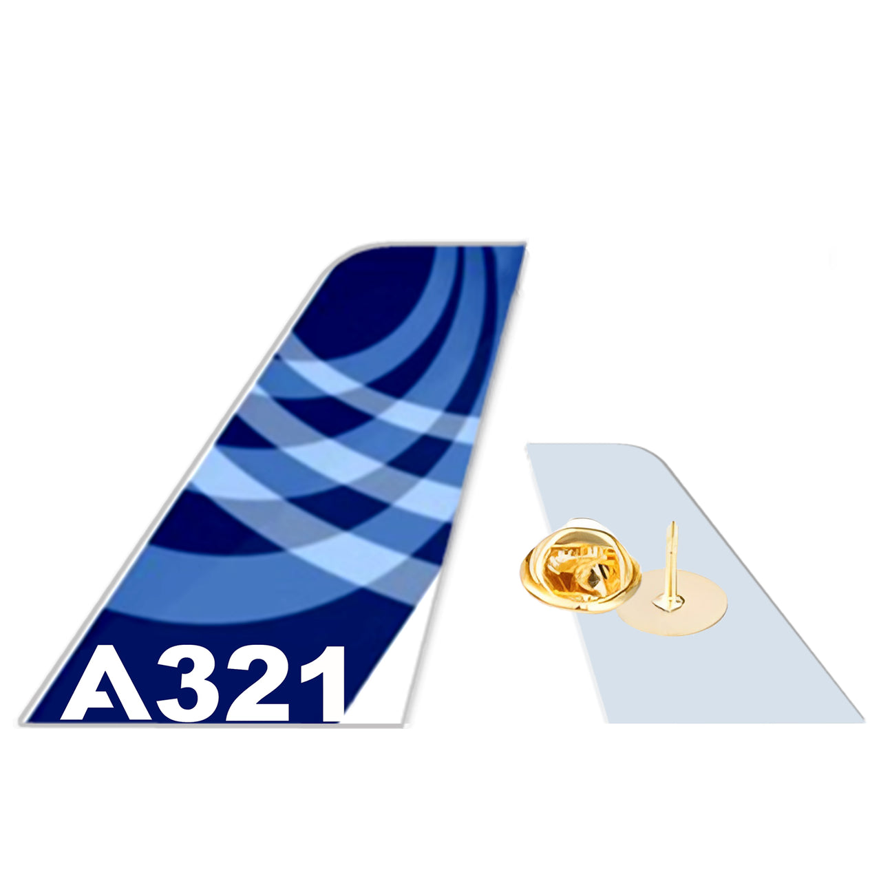 Airbus A321 Designed Tail Shape Badges & Pins