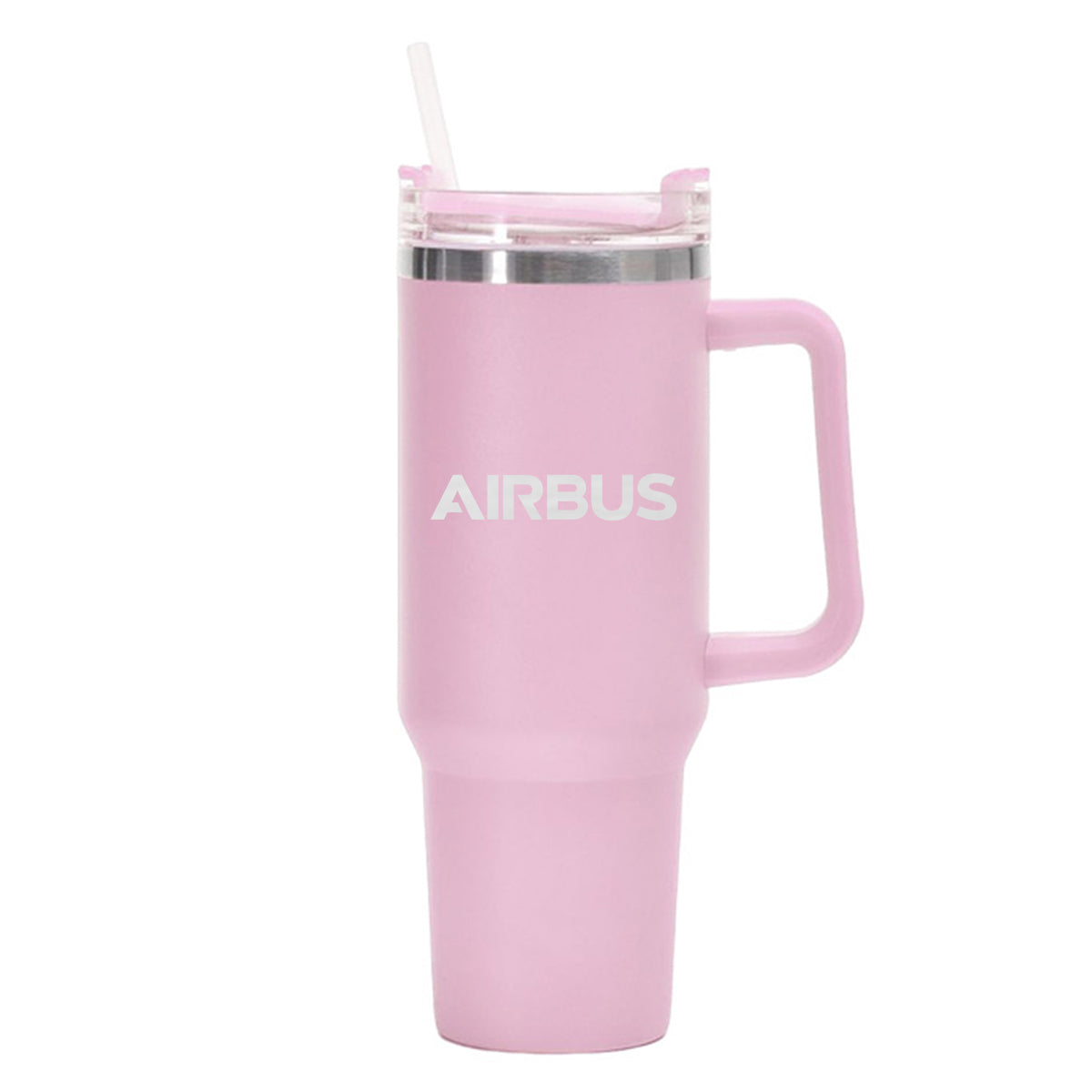 Airbus & Text Designed 40oz Stainless Steel Car Mug With Holder