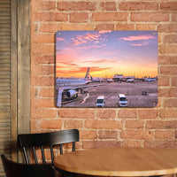 Thumbnail for Airport Photo During Sunset Printed Metal Sign