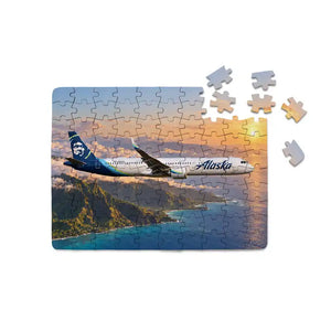 Alaska Airlines Airbus A321neo Hawaiian Coast Sunrise Printed Puzzles