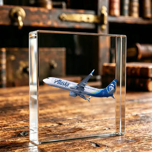 Alaska Airlines Boeing 737-900ER Airplane Crystal Ornament
