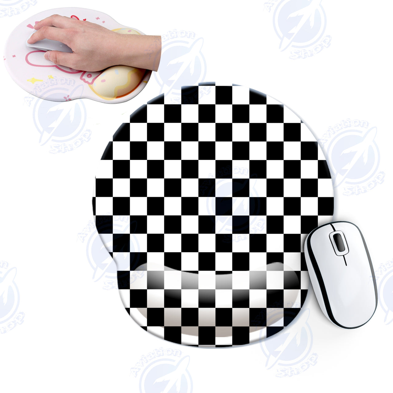 Black & White Boxes Designed Ergonomic Mouse Pads