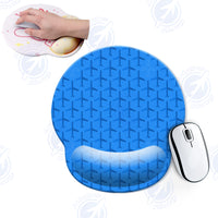 Thumbnail for Blue Seamless Airplanes Designed Ergonomic Mouse Pads