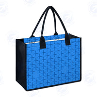 Thumbnail for Blue Seamless Airplanes Designed Special Canvas Bags