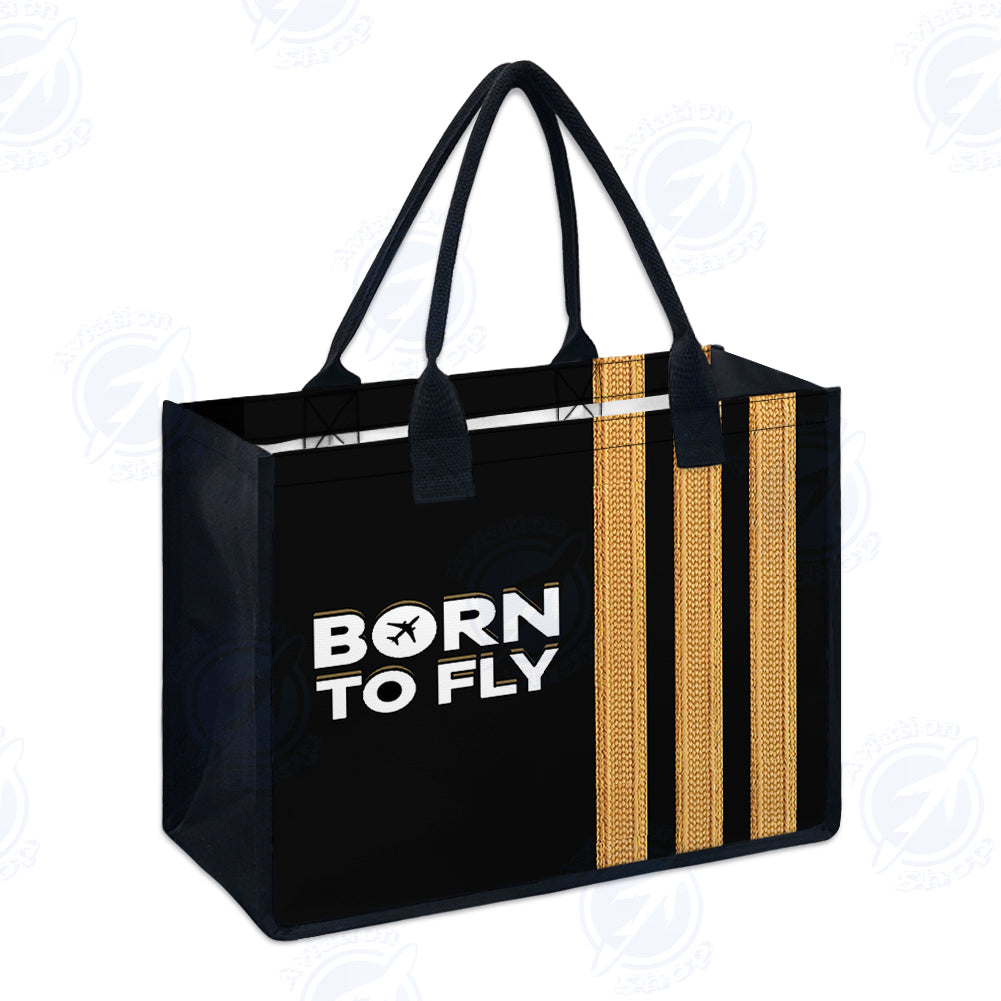 Born To Fly & Pilot Epaulettes (3 Lines) Designed Special Canvas Bags