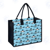 Thumbnail for Cartoon & Funny Airplanes Designed Special Canvas Bags