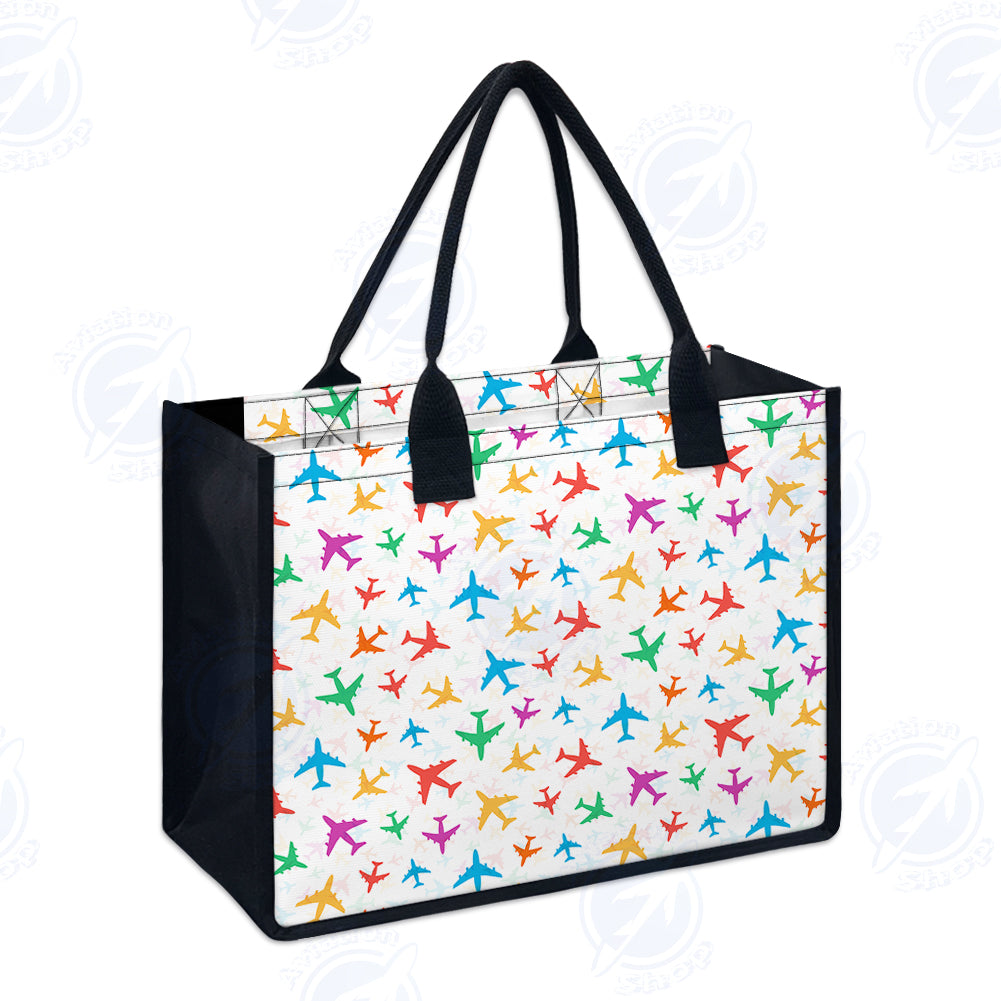 Cheerful Seamless Airplanes Designed Special Canvas Bags