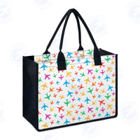 Thumbnail for Cheerful Seamless Airplanes Designed Special Canvas Bags