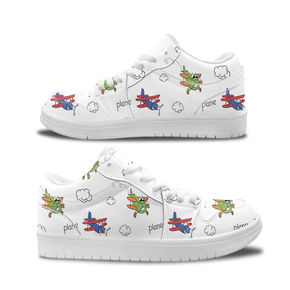 Colorful Cartoon Planes Designed Fashion Low Top Sneakers & Shoes