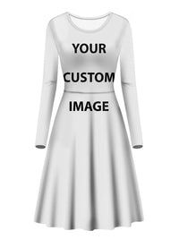 Thumbnail for Your Custom Image/Design/Logo Designed Long Sleeve Women Midi Dress