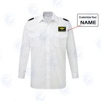 Thumbnail for Custom & Name with EPAULETTES (Special Badge) Designed Long Sleeve Pilot Shirts