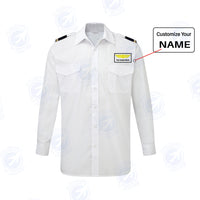 Thumbnail for Custom & Name with EPAULETTES (Badge 1) Designed Long Sleeve Pilot Shirts